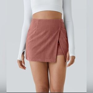 High Waisted Back Zipper Split Hem 2-in-1
Corduroy Casual Skirt